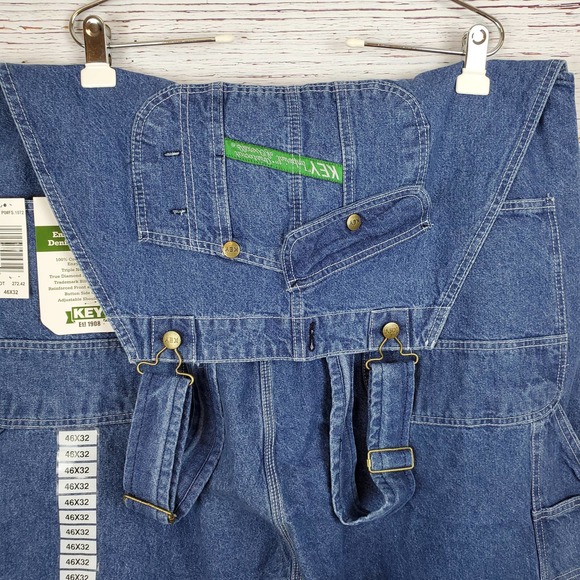 Key Men's Blue Denim Bib Overall - Picture 4 of 12